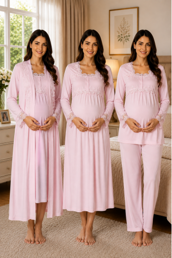 Effortt 2405 Pembe Lohusa Hamile 4'lü Set Effortt 2405 Pembe Lohusa Hamile 4'lü Set
